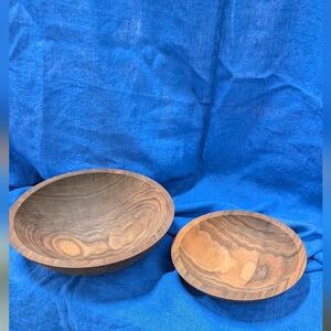 Farmhouse Pottery Walnut Bowls Set Of 2 . 12" & 9"